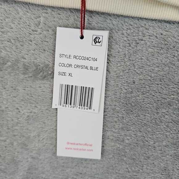 Red Carter Colorblocked Crop Top Womens Size XL Crystal Blue Cotton Stretch - Picture 9 of 11